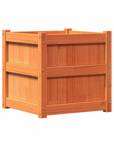 Fioriere da Giardino 2pz Marrone Cera Legno Massello di Pino