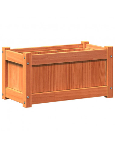 Fioriere da Giardino 2pz Marrone Cera Legno Massello di Pino