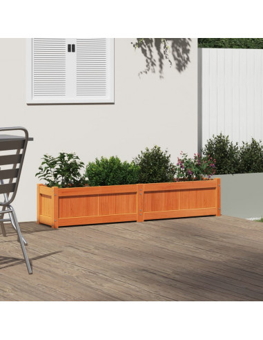 Fioriera Giardino Marrone Cera 150x31x31 cm Legno Massello Pino