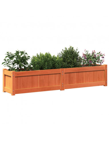 Fioriera Giardino Marrone Cera 150x31x31 cm Legno Massello Pino
