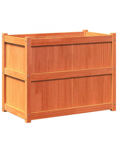Fioriera Giardino Marrone Cera 90x50x70 cm Legno Massello Pino