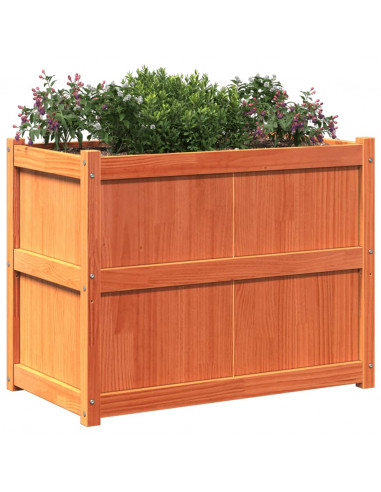 Fioriera Giardino Marrone Cera 90x50x70 cm Legno Massello Pino