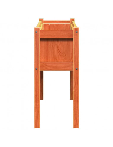 Fioriere da Giardino 2pz Gambe Marrone Cera Legno Massello Pino