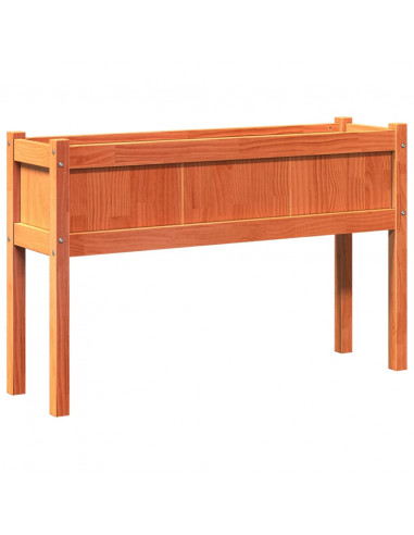 Fioriere da Giardino 2pz Gambe Marrone Cera Legno Massello Pino