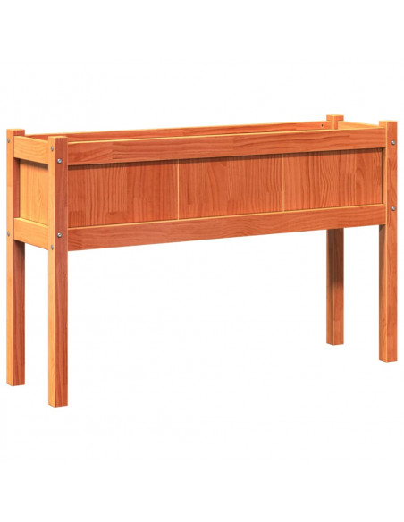 Fioriere da Giardino 2pz Gambe Marrone Cera Legno Massello Pino