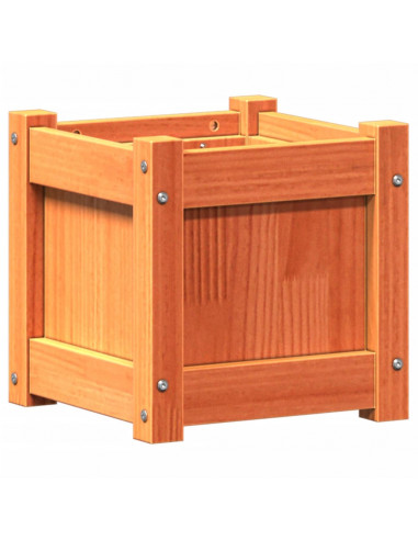 Fioriere da Giardino 2pz Marrone Cera Legno Massello di Pino