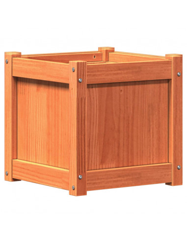 Fioriere da Giardino 2pz Marrone Cera Legno Massello di Pino