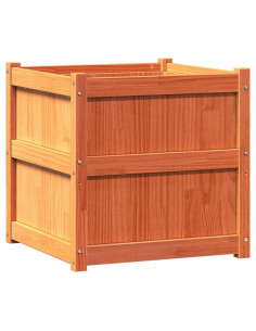 Fioriera Giardino Marrone Cera 60x60x60 cm Legno Massello Pino 2