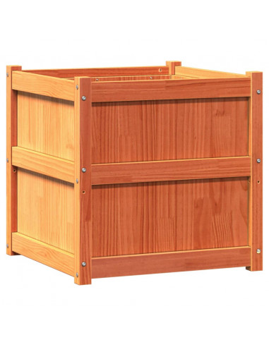 Fioriera Giardino Marrone Cera 60x60x60 cm Legno Massello Pino