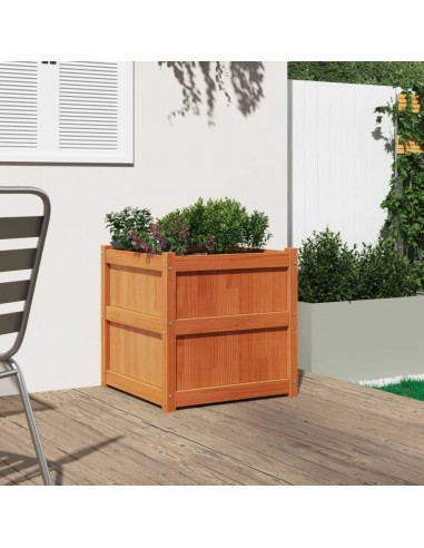 Fioriera Giardino Marrone Cera 60x60x60 cm Legno Massello Pino