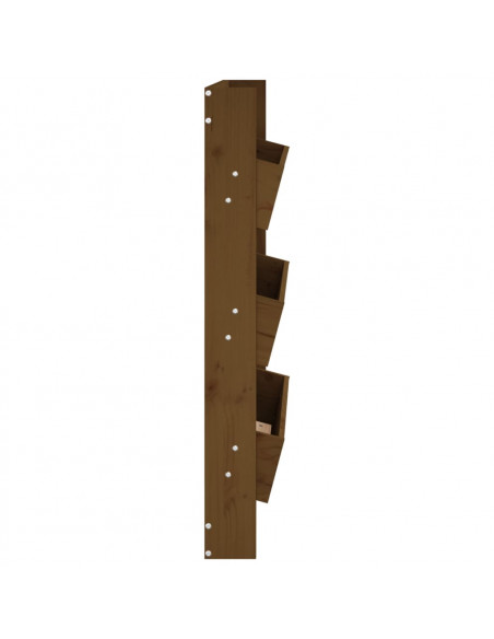 Fioriera Muro 3Ripiani Miele 60x18,5x110cm Legno Massello Pino