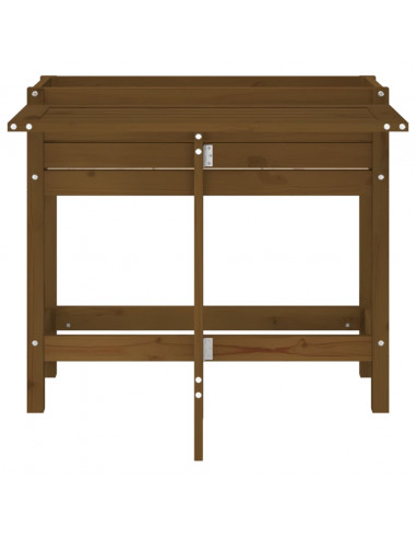 Fioriera da Giardino Piano Pieghevole Miele Legno Massello Pino