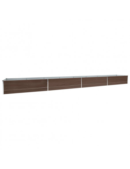 Letto Rialzato Giardino in Acciaio Zincato 600x80x45 cm Marrone