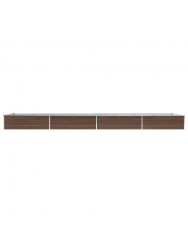 Letto Rialzato Giardino in Acciaio Zincato 600x80x45 cm Marrone