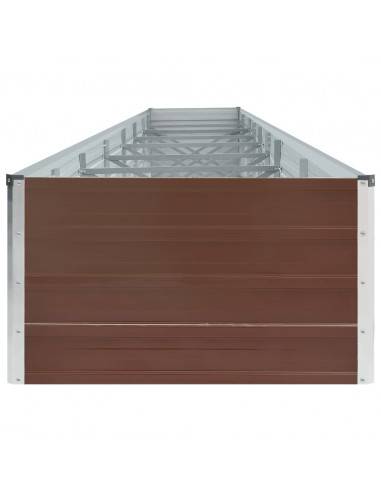 Letto Rialzato Giardino in Acciaio Zincato 600x80x45 cm Marrone