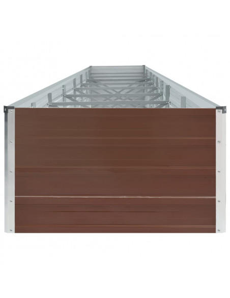 Letto Rialzato Giardino in Acciaio Zincato 600x80x45 cm Marrone