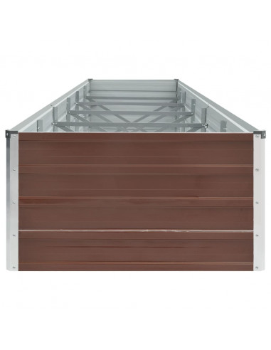 Letto Rialzato Giardino in Acciaio Zincato 480x80x45 cm Marrone