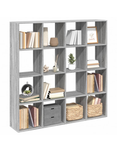 Libreria Grigio Sonoma 137,5x29x137,5 cm in Legno Multistrato
