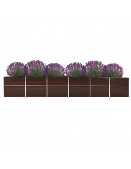 Letto Rialzato Giardino in Acciaio Zincato 480x80x77 cm Marrone