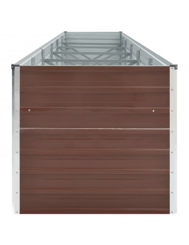 Letto Rialzato Giardino in Acciaio Zincato 480x80x77 cm Marrone