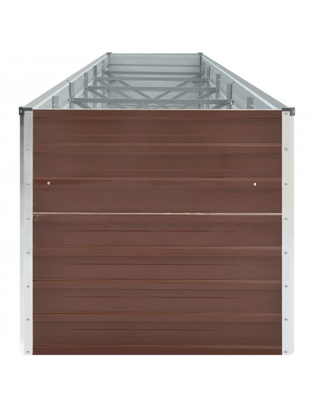 Letto Rialzato Giardino in Acciaio Zincato 480x80x77 cm Marrone