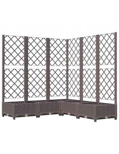 Fioriera da Giardino e Graticcio Marrone 120x120x121,5 cm in PP