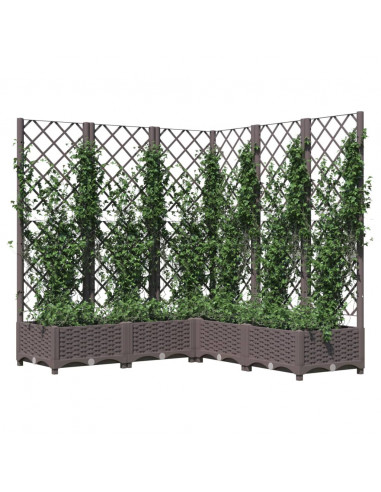 Fioriera da Giardino e Graticcio Marrone 120x120x121,5 cm in PP