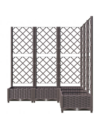 Fioriera da Giardino e Graticcio Marrone 120x120x121,5 cm in PP