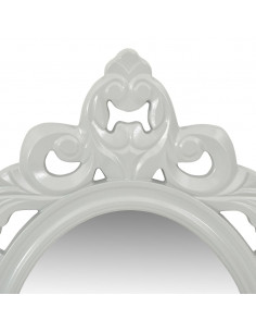 Set Mensola da Parete Svuotatasche con Ganci e Specchio Grigio