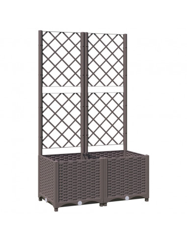 Fioriera da Giardino con Graticcio Marrone 80x40x136 cm in PP