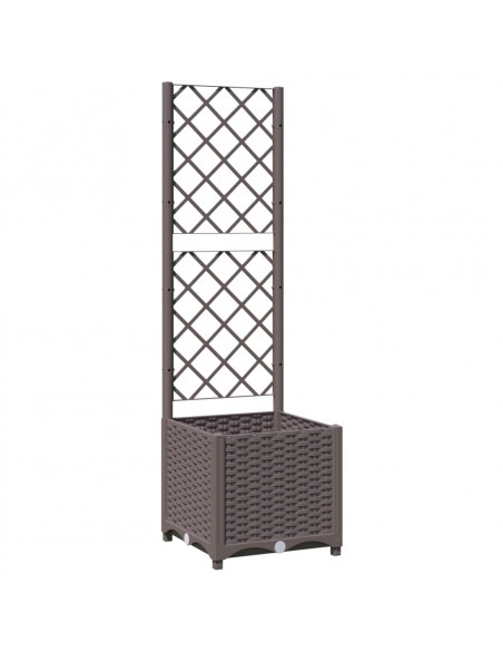 Fioriera da Giardino con Graticcio Marrone 40x40x136 cm in PP