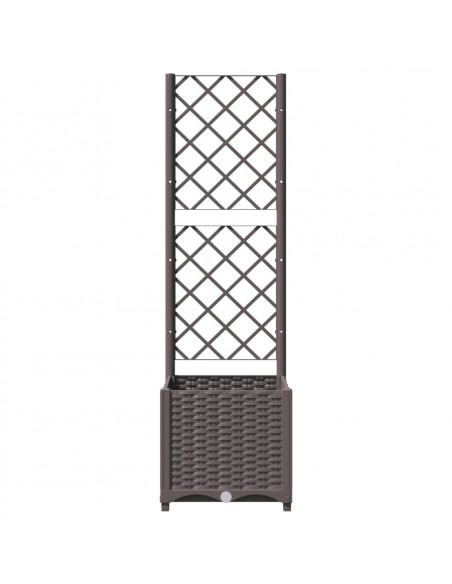 Fioriera da Giardino con Graticcio Marrone 40x40x136 cm in PP
