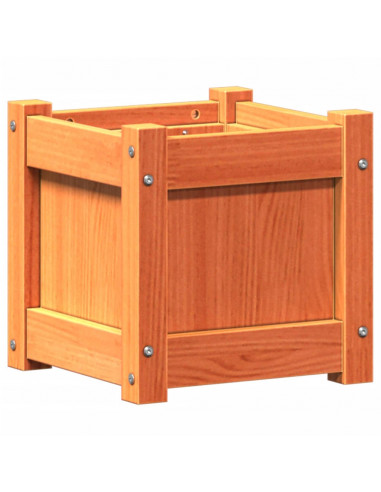 Fioriera Giardino Marrone Cera 31x31x31 cm Legno Massello Pino