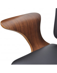 Sedia da Ufficio Girevole in Legno Curvato e Similpelle