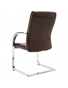 Sedia da Ufficio a Sbalzo Marrone in Similpelle
