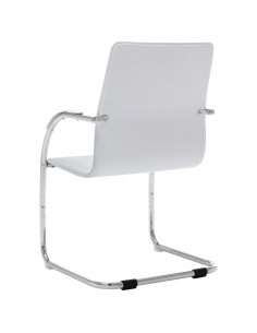 Sedia da Ufficio a Sbalzo Bianca in Similpelle