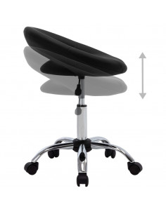 Sedia da Lavoro con Ruote Nera in Similpelle