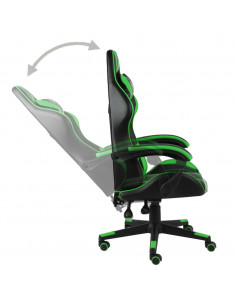 Sedia da Gaming Nero e Verde in Similpelle