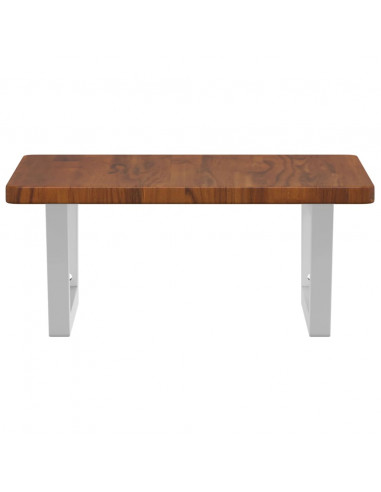 Ripiano a Parete per Lavabo in Acciaio e Massello di Rovere