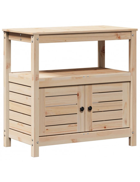 Tavolo Invaso con Ripiani 82,5x45x81 cm Legno Massello di Pino