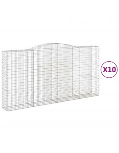 Cesti Gabbioni ad Arco 10 pz 400x50x200/220 cm Ferro Zincato 2