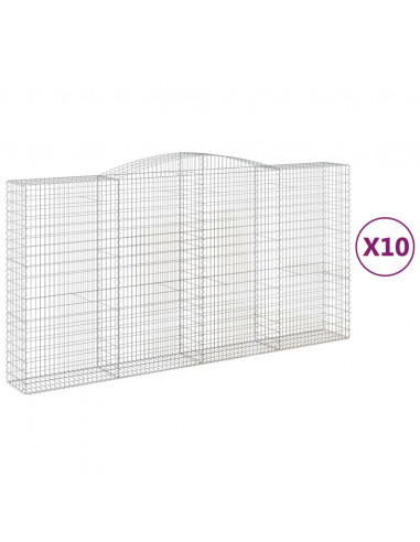 Cesti Gabbioni ad Arco 10 pz 400x50x200/220 cm Ferro Zincato