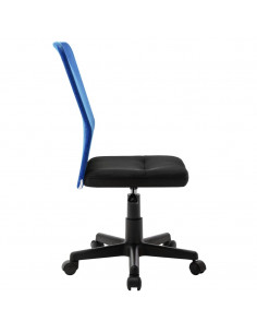 Sedia da Ufficio Nero e Blu 44x52x100 cm in Tessuto a Rete