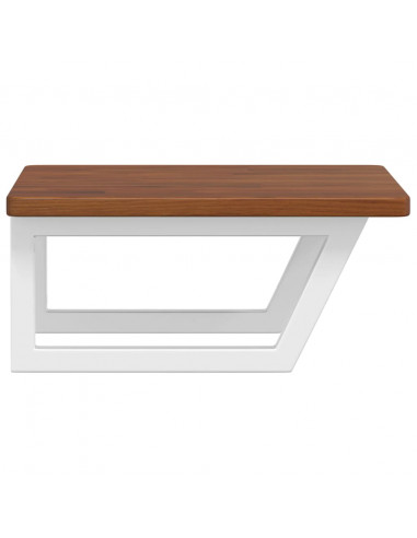 Ripiano a Parete per Lavabo in Acciaio e Massello di Rovere