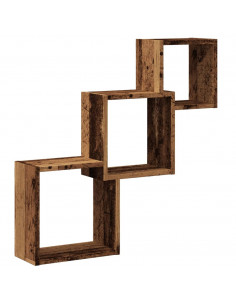 Mensole Cubo Parete Legno Antico 68x15x68 cm Legno Multistrato 2