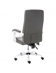 Sedia Massaggiante da Ufficio Grigia in Similpelle