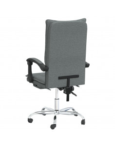 Sedia da Ufficio Reclinabile Grigio Scuro in Tessuto