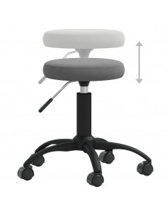 Sedia da Ufficio Girevole Grigio Scuro in Velluto