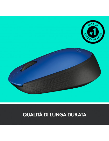 Logitech M171 Blue-K mouse Ufficio Ambidestro RF Wireless Ottico 1000 DPI