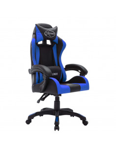 Sedia da Gaming con Luci a LED RGB Blu e Nera in Similpelle